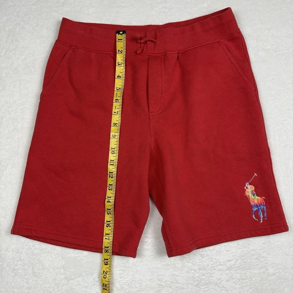 Polo Ralph Lauren Red Shorts Rainbow Pony Logo Boys‎ Size L (14-16)